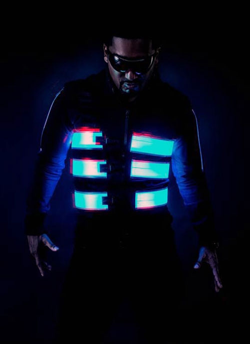 Bandes électroluminescentes sur une veste